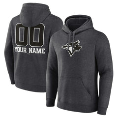 Charcoal Toronto Blue Jays Personalized Monochrome Name & Number Pullover Hoodie
