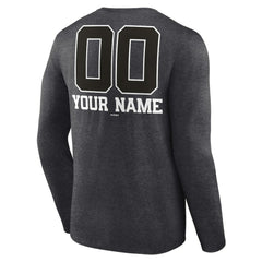 Charcoal Washington Nationals Personalized Monochrome Name & Number Long Sleeve T-Shirt