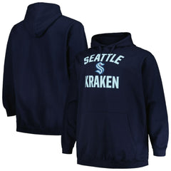 NHL Seattle Kraken Profile Big & Tall Arch Over Logo Pullover Hoodie