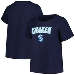 NHL Seattle Kraken Profile Women's Plus Size Arch Over Logo T-Shirt