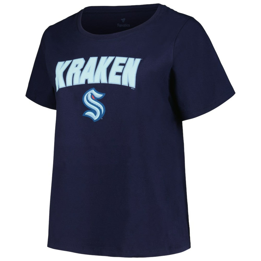 NHL Seattle Kraken Profile Women's Plus Size Arch Over Logo T-Shirt