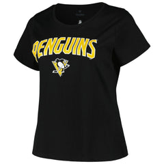 NHL Pittsburgh Penguins Profile Women's Plus Size Arch Over Logo T-Shirt