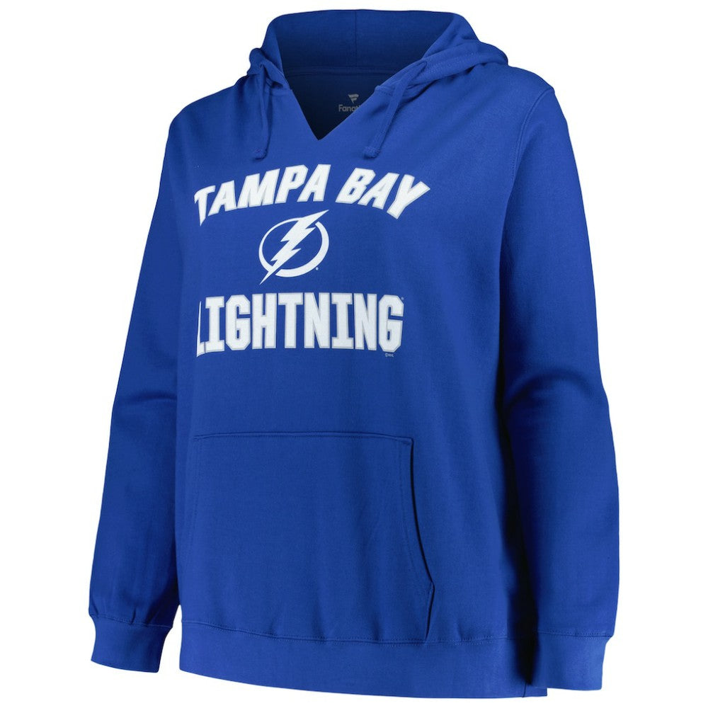 NHL Tampa Bay Lightning Profile Women's Plus Size Arch Over Logo Pullover Hoodie