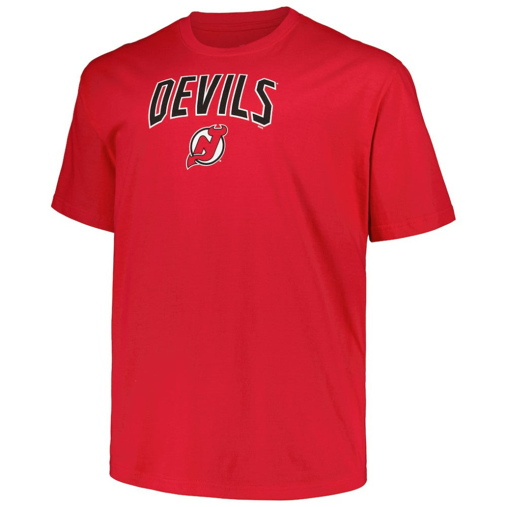 NHL New Jersey Devils Profile Big & Tall Arch Over Logo T-Shirt