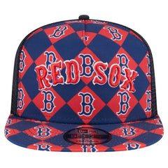 Navy Boston Red Sox New Era Seeing Diamonds A-Frame Trucker 9FIFTY Snapback Hat