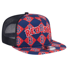 Navy Boston Red Sox New Era Seeing Diamonds A-Frame Trucker 9FIFTY Snapback Hat