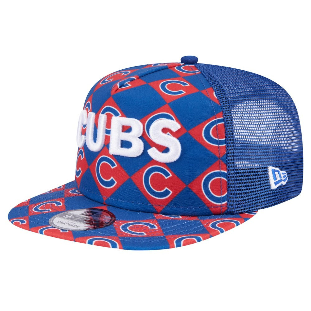 Royal Chicago Cubs New Era Seeing Diamonds A-Frame Trucker 9FIFTY Snapback Hat
