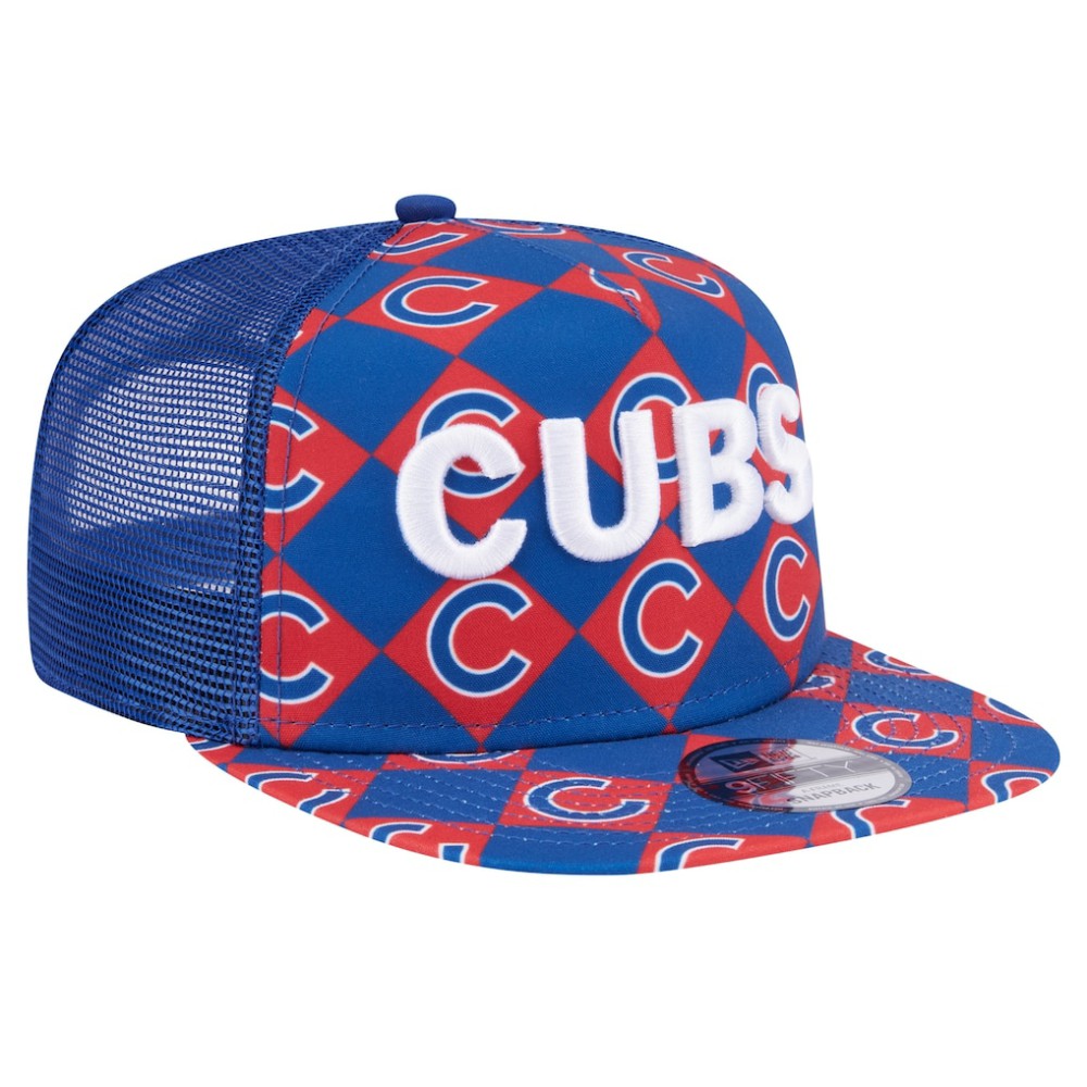 Royal Chicago Cubs New Era Seeing Diamonds A-Frame Trucker 9FIFTY Snapback Hat
