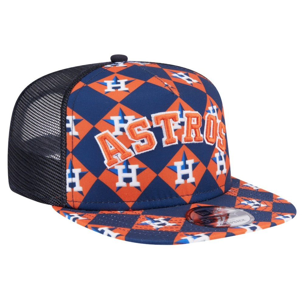 Navy Houston Astros New Era Seeing Diamonds A-Frame Trucker 9FIFTY Snapback Hat