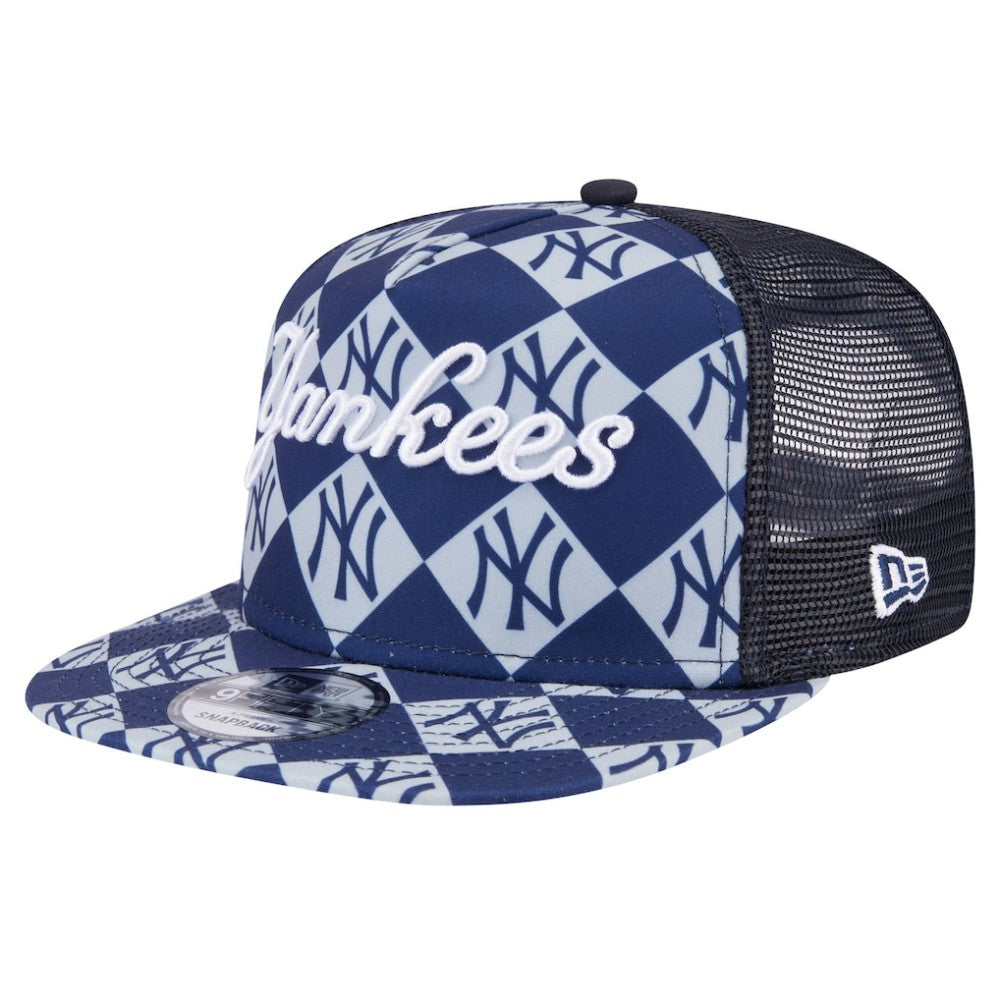 Navy New York Yankees New Era Seeing Diamonds A-Frame Trucker 9FIFTY Snapback Hat