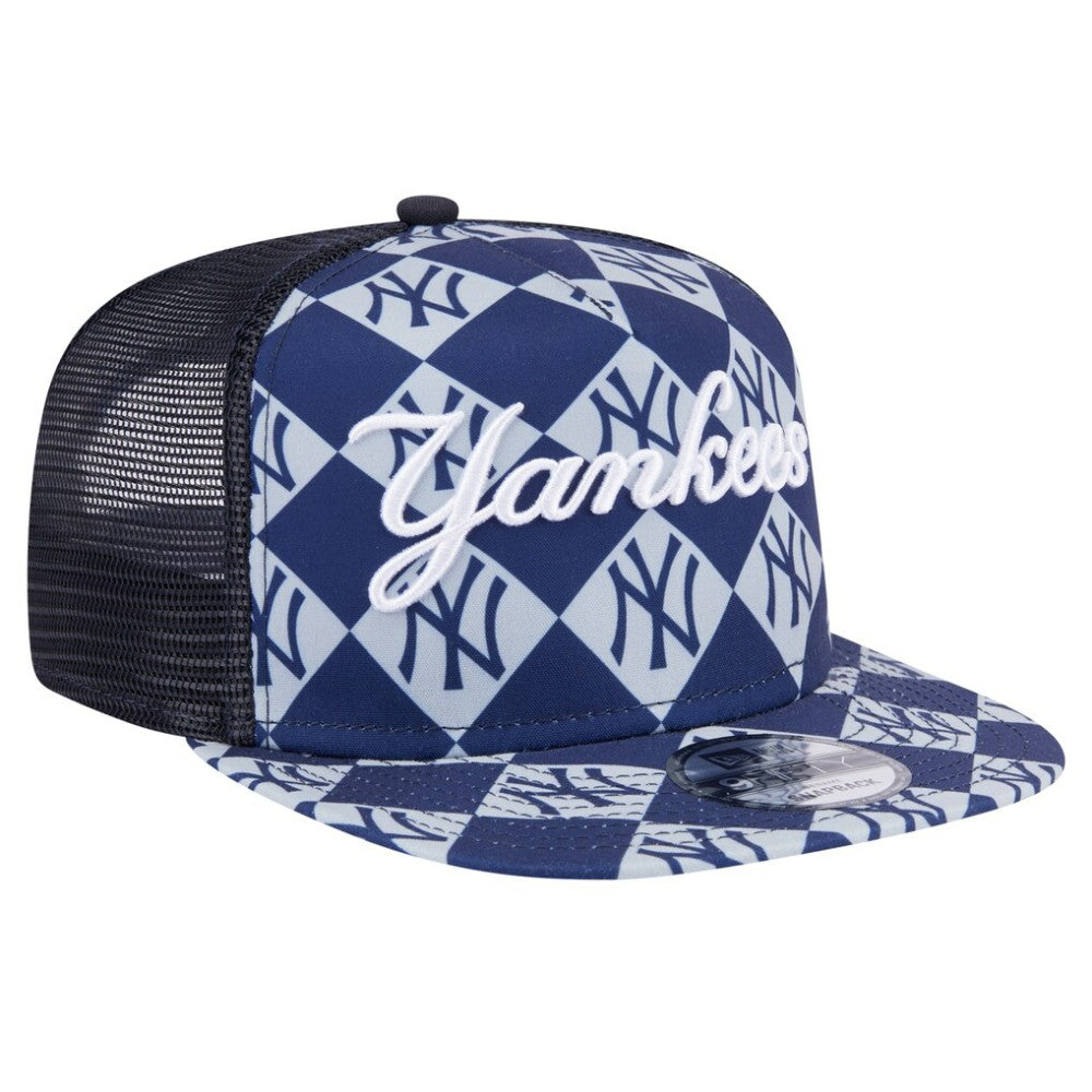 Navy New York Yankees New Era Seeing Diamonds A-Frame Trucker 9FIFTY Snapback Hat