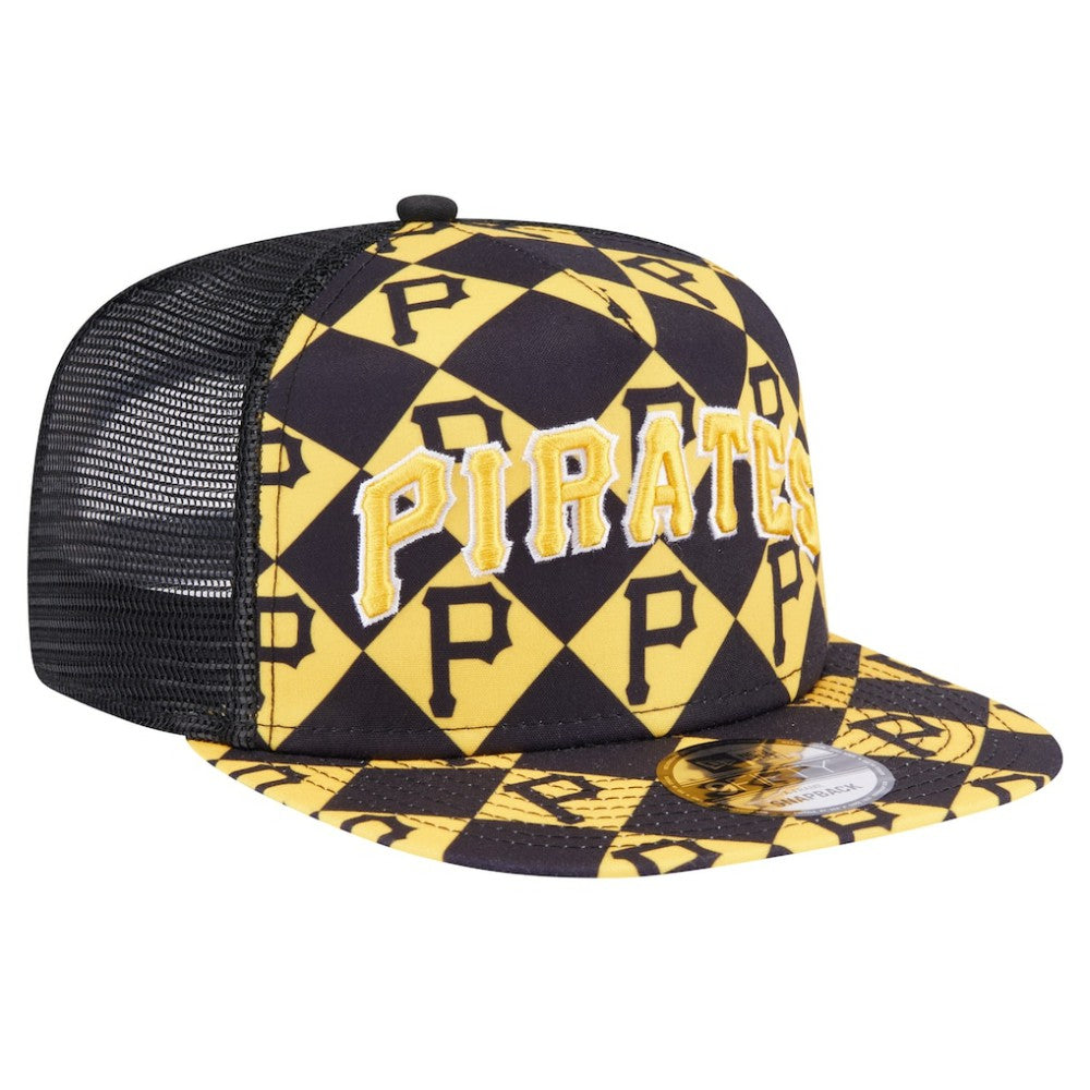 Black Pittsburgh Pirates New Era Seeing Diamonds A-Frame Trucker 9FIFTY Snapback Hat