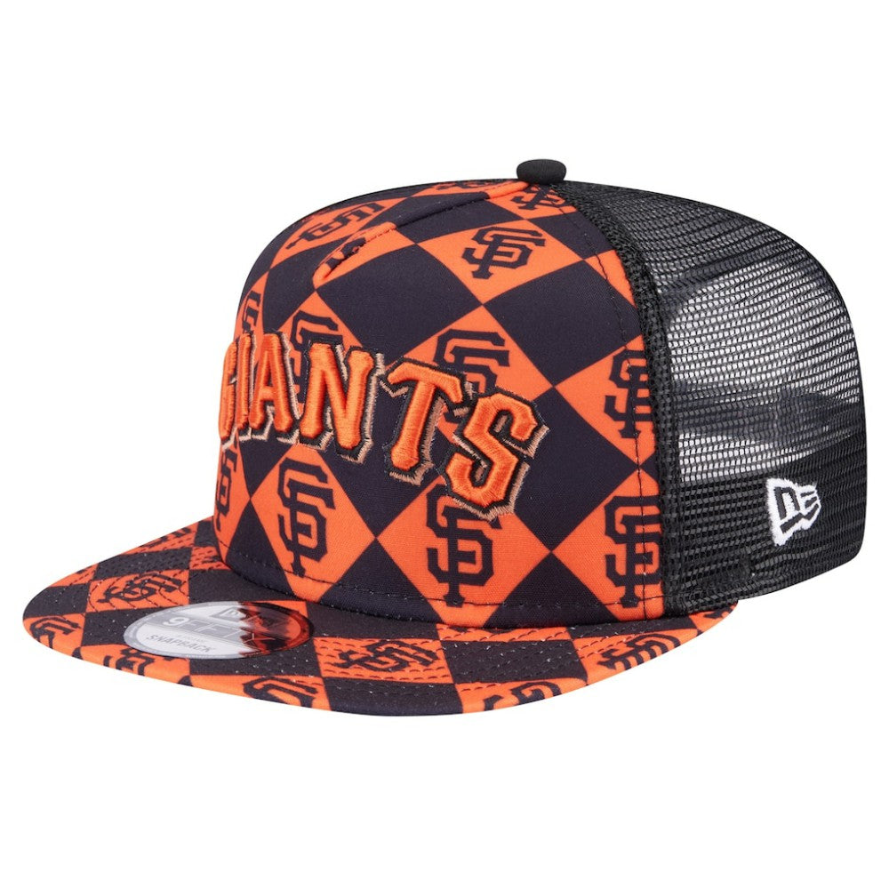 Black San Francisco Giants New Era Seeing Diamonds A-Frame Trucker 9FIFTY Snapback Hat