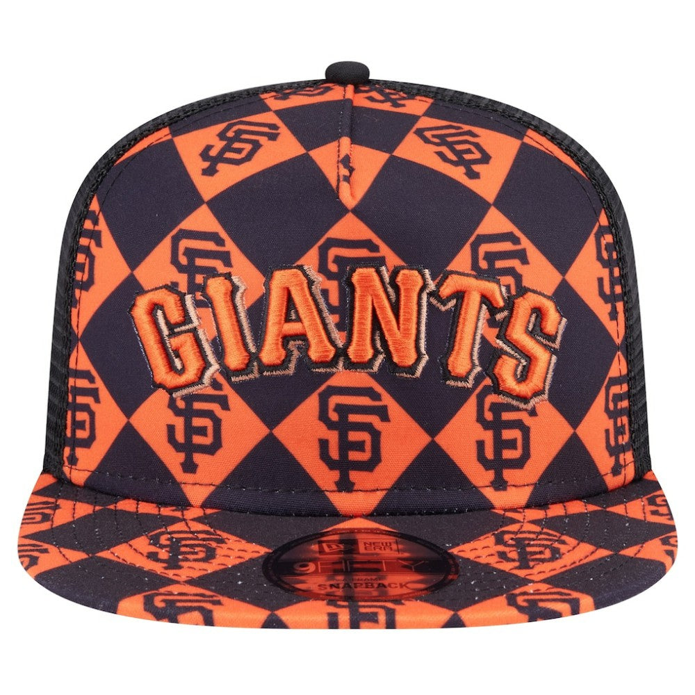 Black San Francisco Giants New Era Seeing Diamonds A-Frame Trucker 9FIFTY Snapback Hat