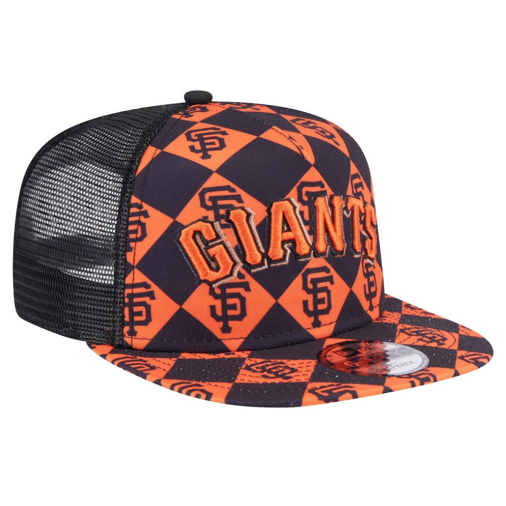Black San Francisco Giants New Era Seeing Diamonds A-Frame Trucker 9FIFTY Snapback Hat
