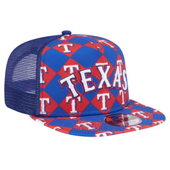 Royal Texas Rangers New Era Seeing Diamonds A-Frame Trucker 9FIFTY Snapback Hat