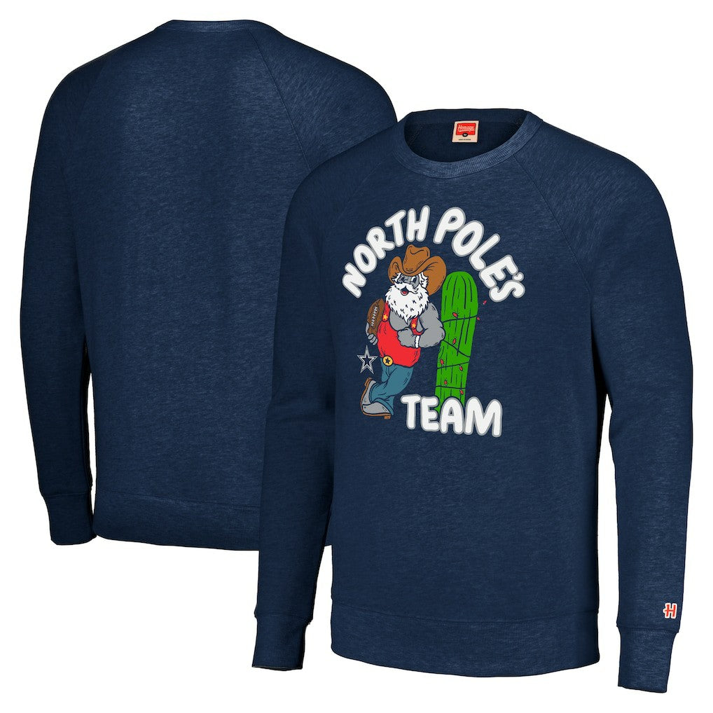 Homage Unisex Holiday Raglan Tri-Blend Pullover Sweatshirt - Dallas Cowboys Pullover