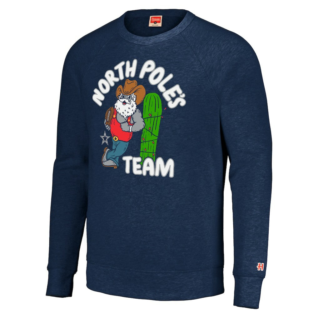 Homage Unisex Holiday Raglan Tri-Blend Pullover Sweatshirt - Dallas Cowboys Pullover