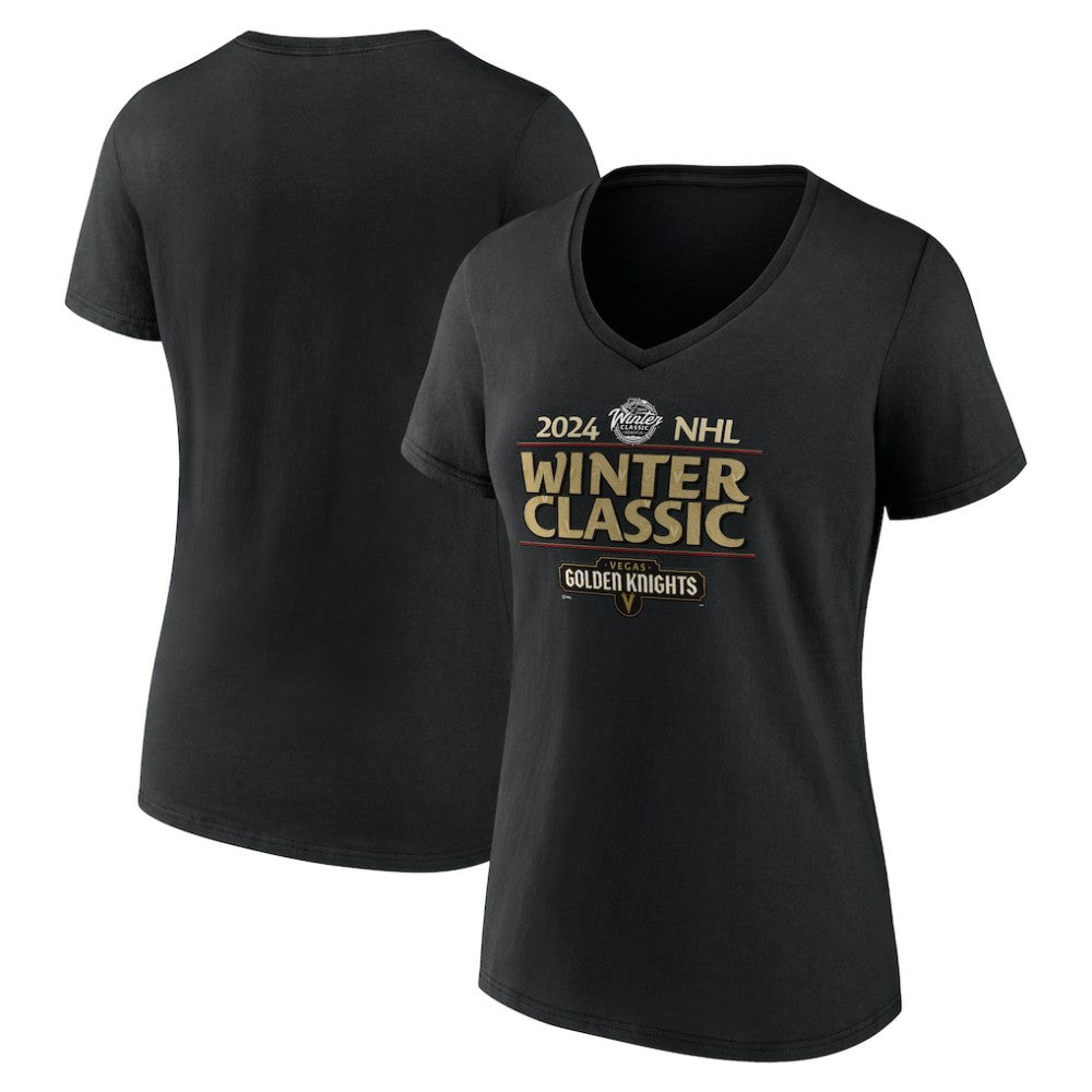 NHL Vegas Golden Knights Fanatics Women's 2024 NHL Winter Classic V-Neck T-Shirt