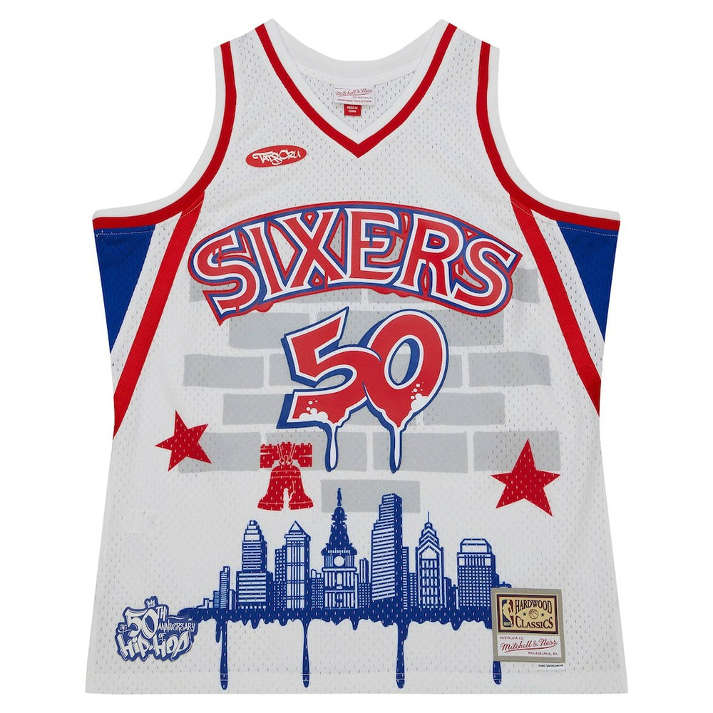 Mitchell & Ness Philadelphia 76ers x Tats Cru Hardwood Classics Fashion Jersey sale