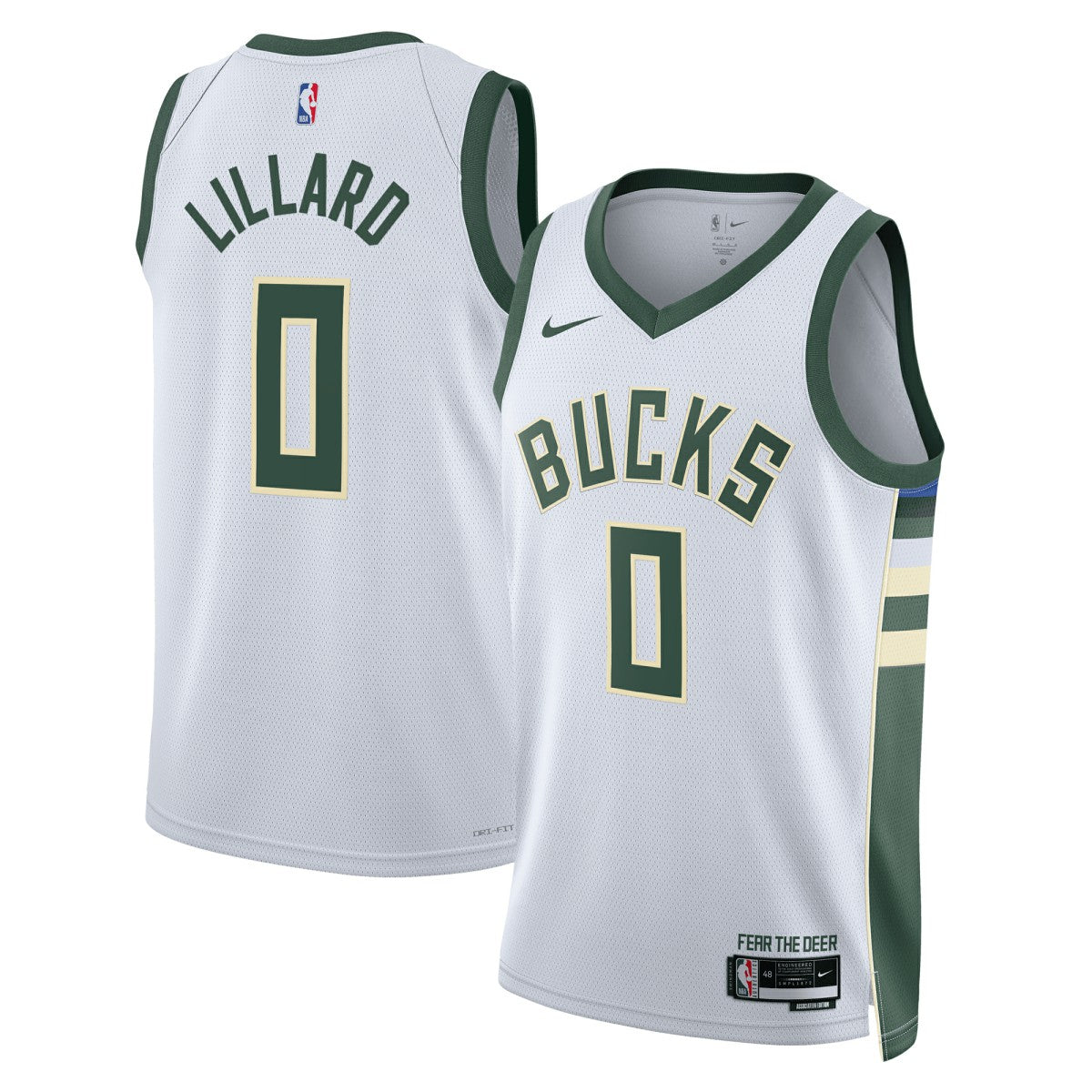 Nike Damian Lillard Milwaukee Bucks Unisex Fear The Deer Swingman Player Jersey
