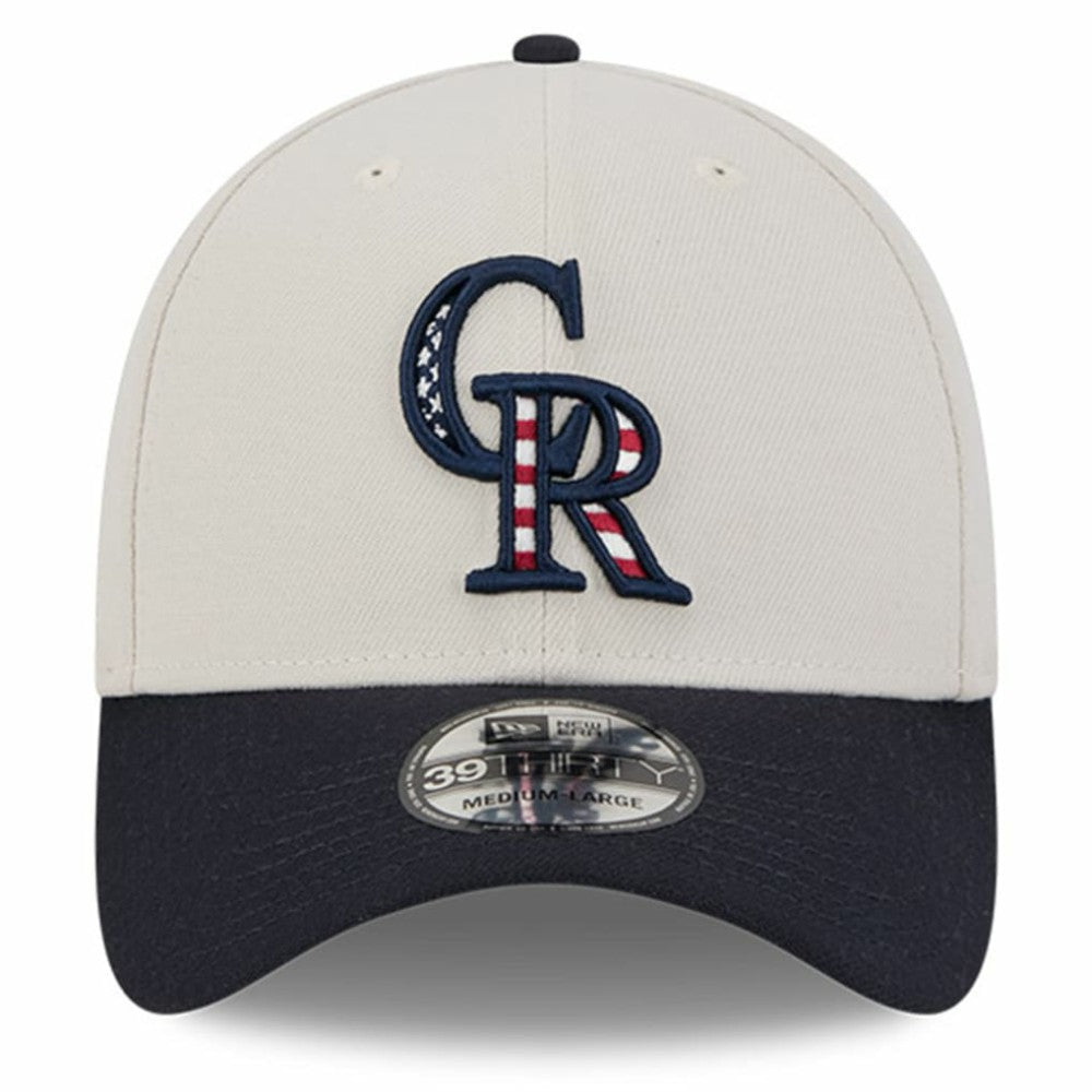 Khaki/Black Colorado Rockies New Era 2024 Fourth of July 39THIRTY Flex Hat