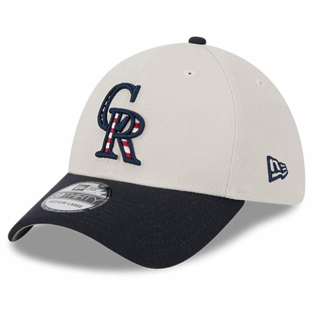 Khaki/Black Colorado Rockies New Era 2024 Fourth of July 39THIRTY Flex Hat