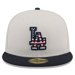 Khaki/Black Los Angeles Dodgers New Era 2024 Fourth of July 59FIFTY Fitted Hat