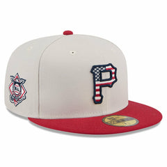 Khaki/Red Pittsburgh Pirates New Era 2024 Fourth of July 59FIFTY Fitted Hat