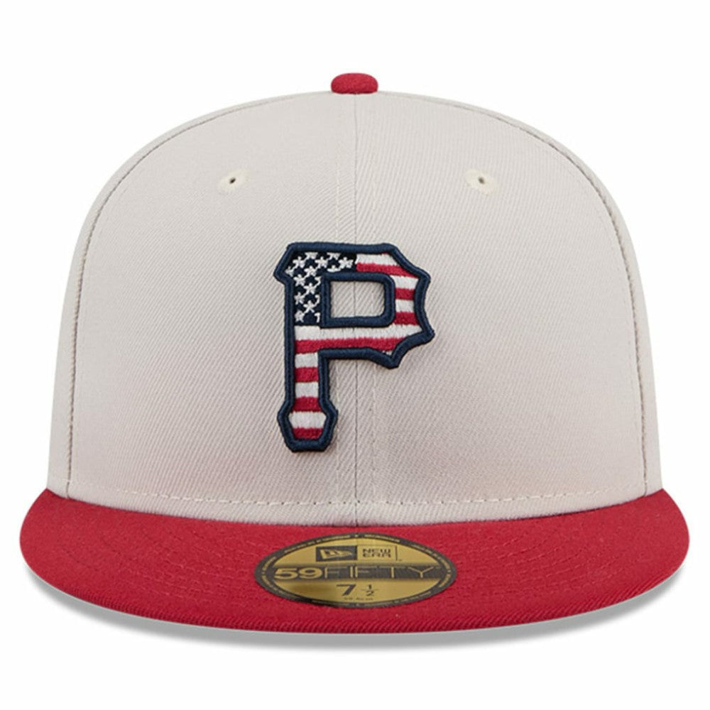 Khaki/Red Pittsburgh Pirates New Era 2024 Fourth of July 59FIFTY Fitted Hat