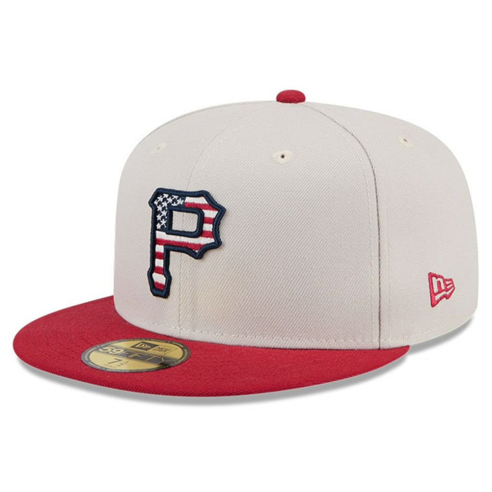 Khaki/Red Pittsburgh Pirates New Era 2024 Fourth of July 59FIFTY Fitted Hat
