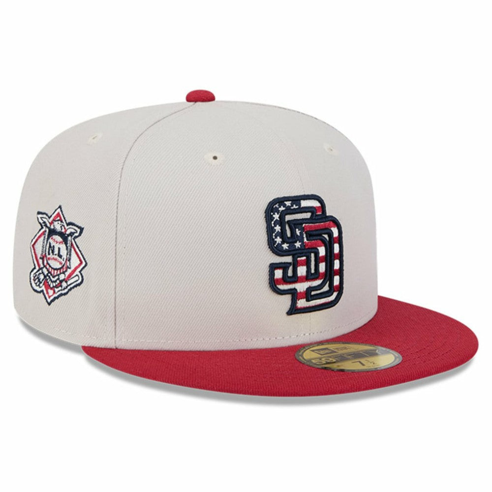 Khaki/Red San Diego Padres New Era 2024 Fourth of July 59FIFTY Fitted Hat