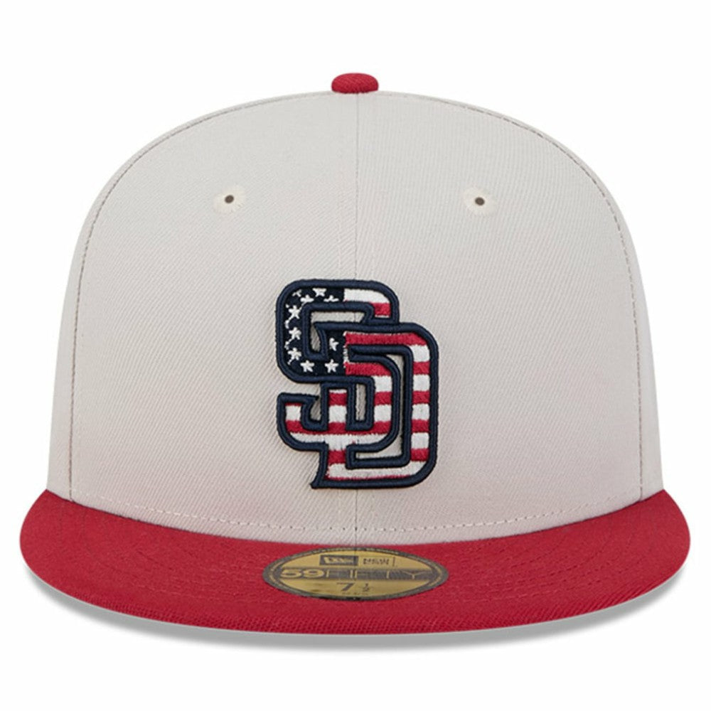 Khaki/Red San Diego Padres New Era 2024 Fourth of July 59FIFTY Fitted Hat