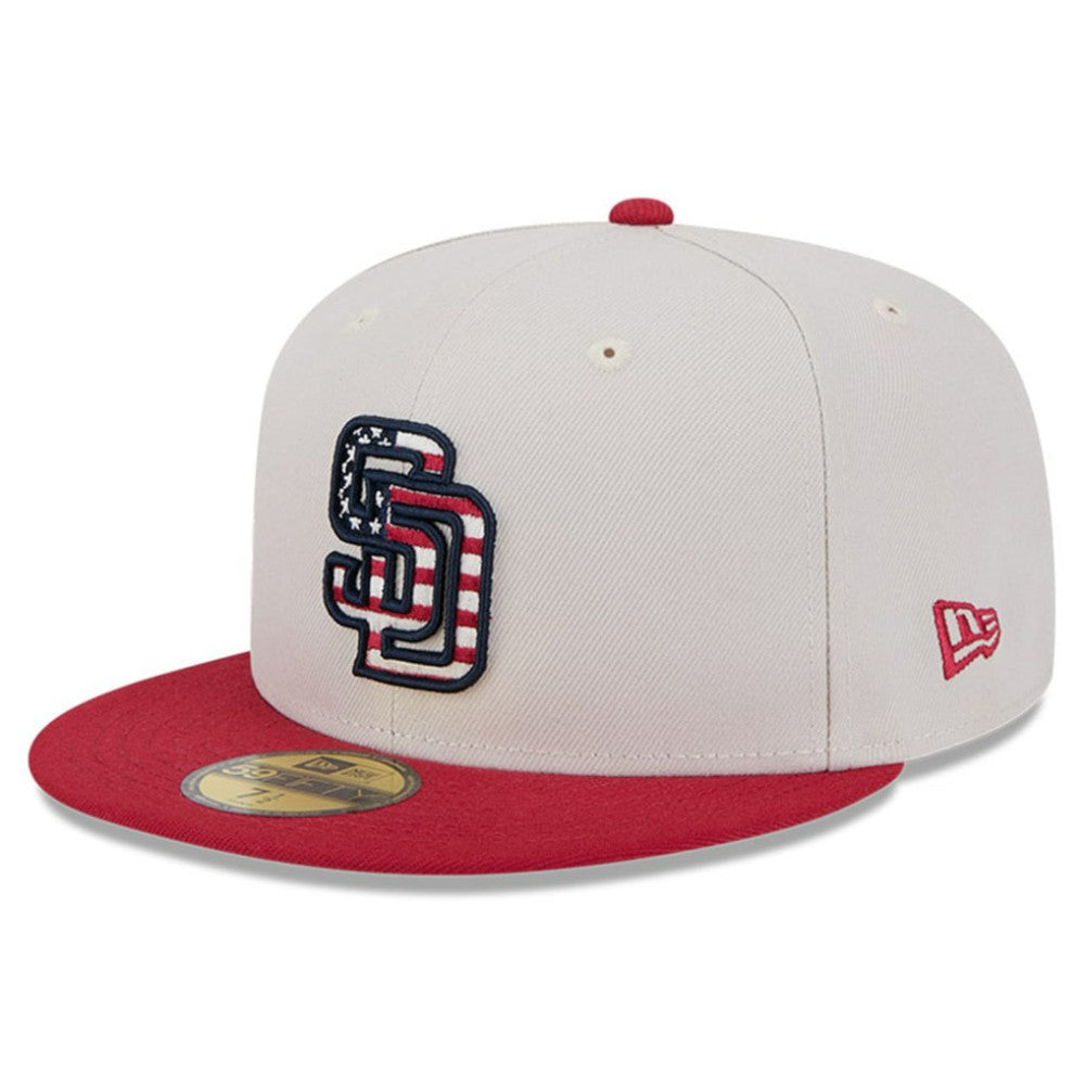 Khaki/Red San Diego Padres New Era 2024 Fourth of July 59FIFTY Fitted Hat