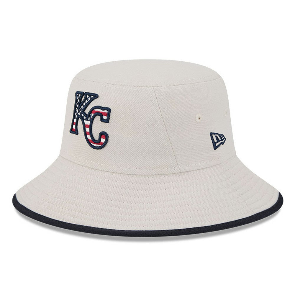 Khaki Kansas City Royals New Era 2024 Fourth of July Bucket Hat