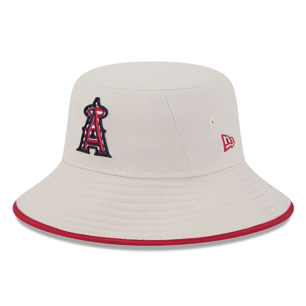 Khaki Los Angeles Angels New Era 2024 Fourth of July Bucket Hat