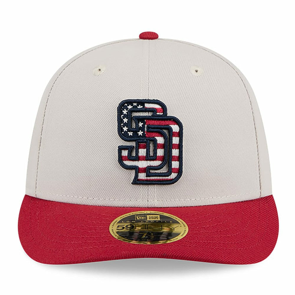 Khaki/Red San Diego Padres New Era 2024 Fourth of July Low Profile 59FIFTY Fitted Hat