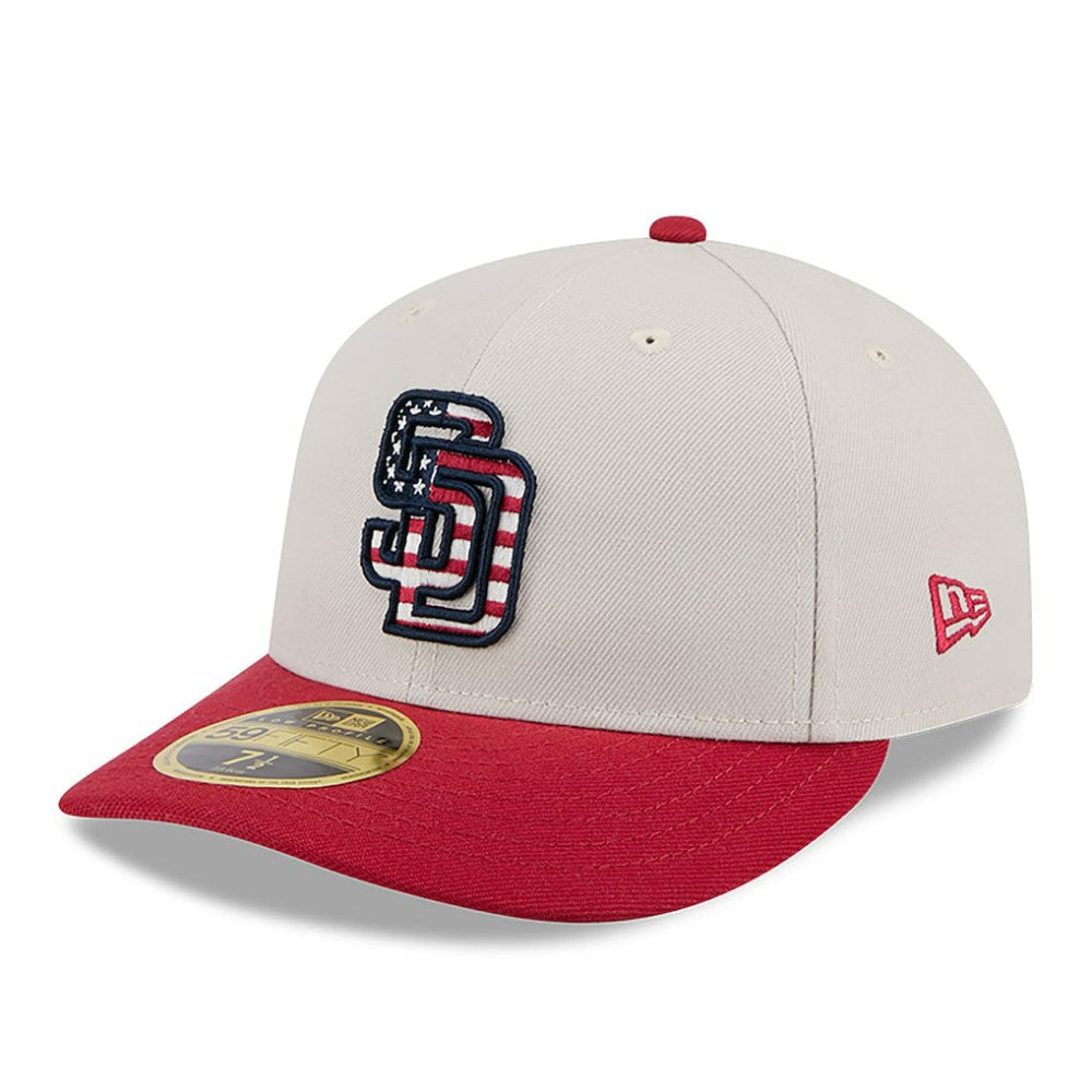 Khaki/Red San Diego Padres New Era 2024 Fourth of July Low Profile 59FIFTY Fitted Hat
