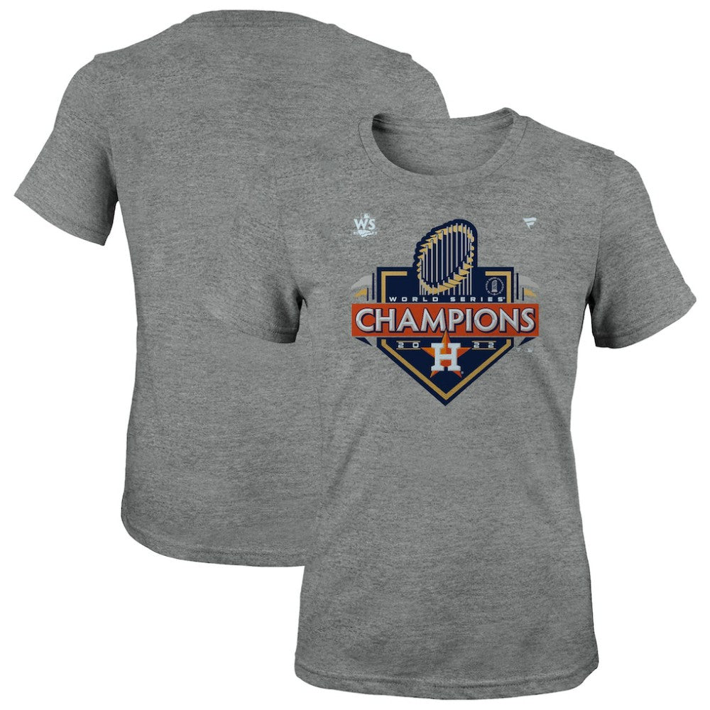 Heather Charcoal Houston Astros Fanatics Women's 2022 World Series Champions Locker Room T-Shirt