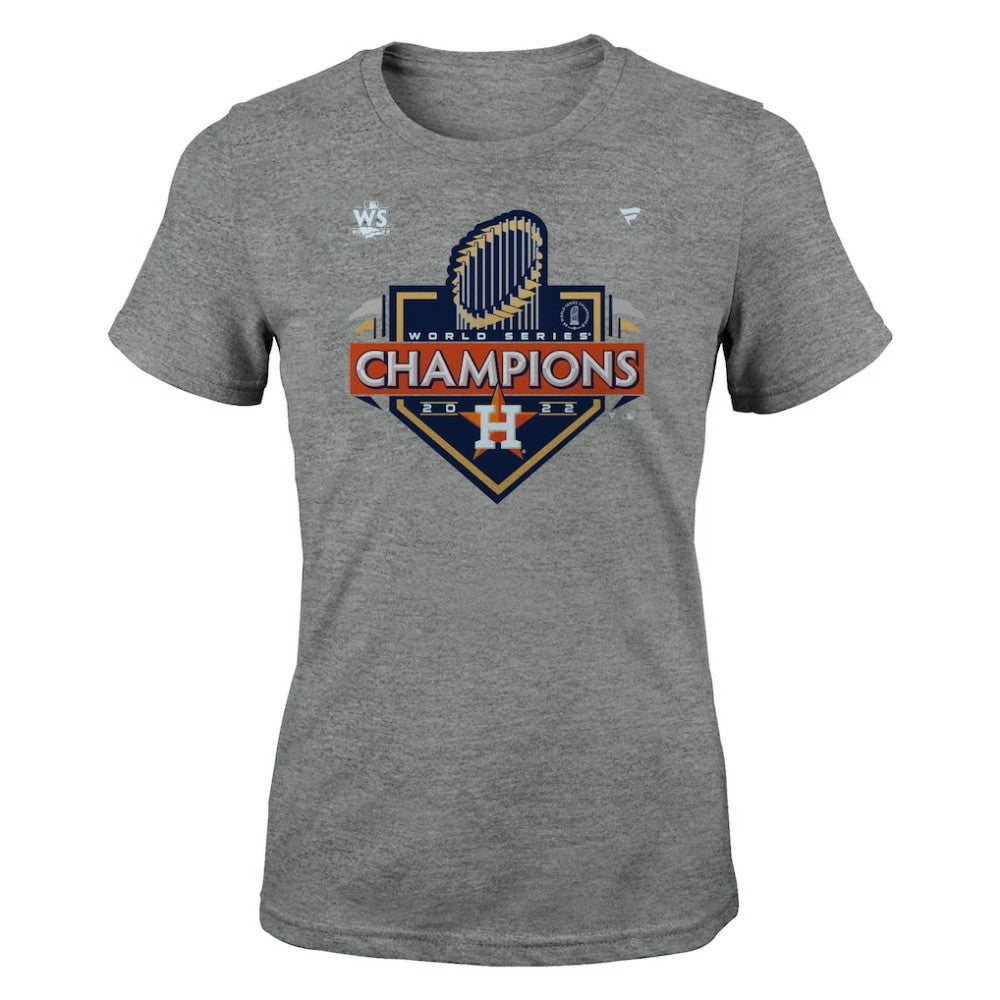 Heather Charcoal Houston Astros Fanatics Women's 2022 World Series Champions Locker Room T-Shirt