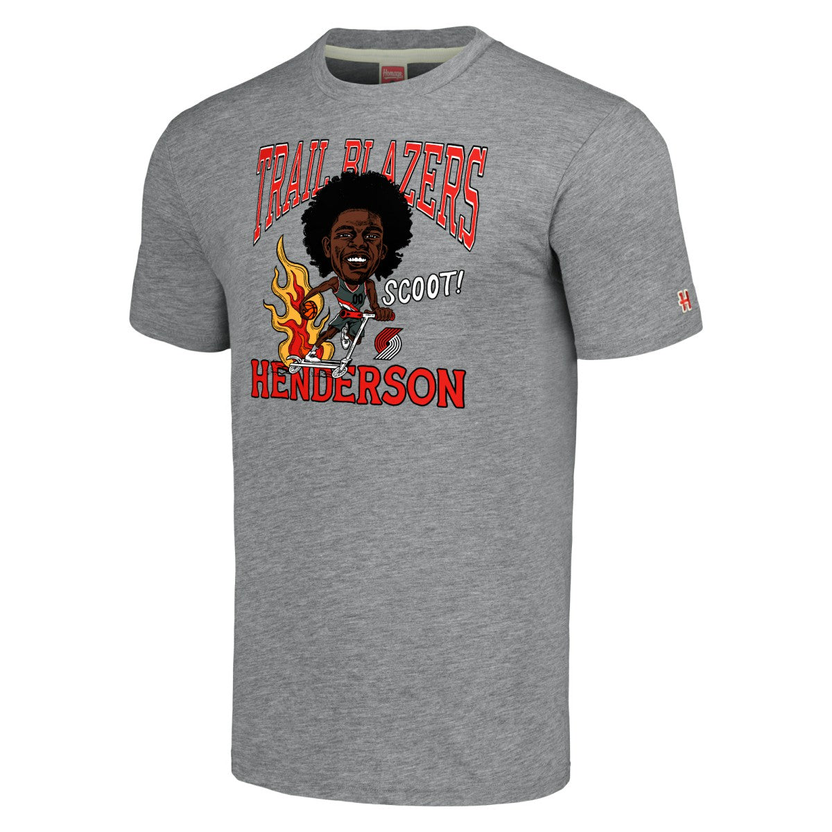 Scoot Henderson Portland Trail Blazers Homage Caricature Tri-Blend T-Shirt
