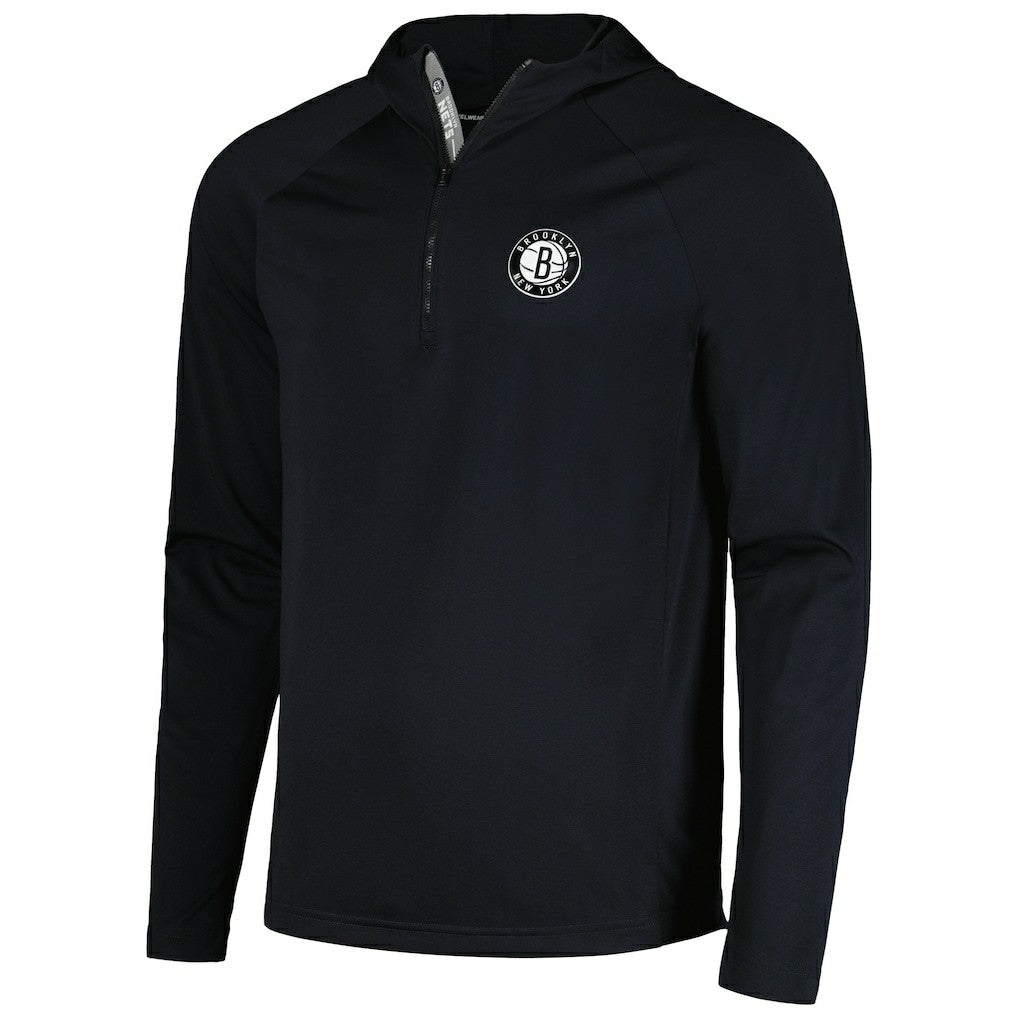 Brooklyn Nets Levelwear Zander Hoodie Raglan Quarter-Zip Top