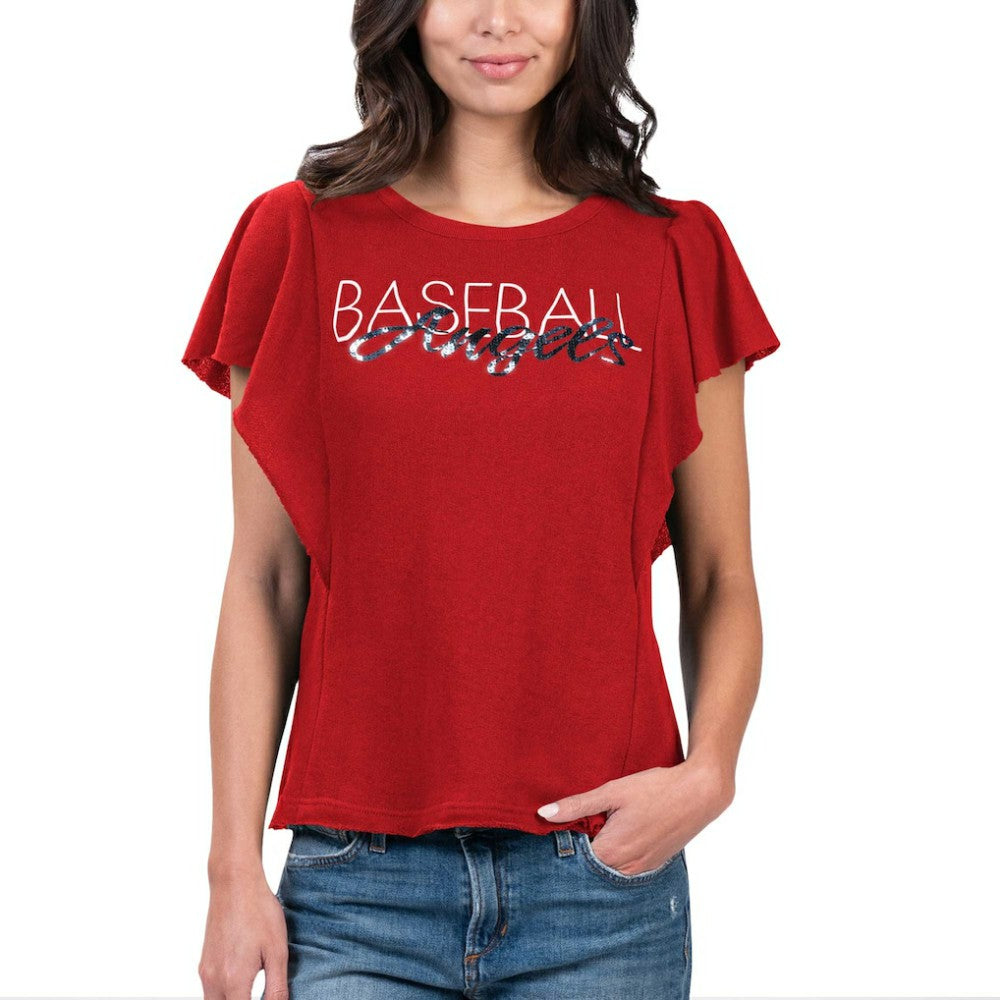 Red Los Angeles Angels G-III 4Her by Carl Banks Women's Crowd Wave T-Shirt