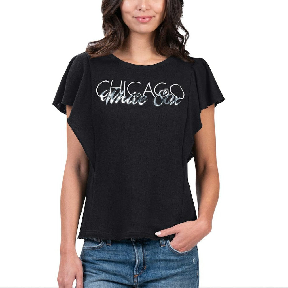 Black Chicago White Sox G-III 4Her by Carl Banks Women's Crowd Wave T-Shirt