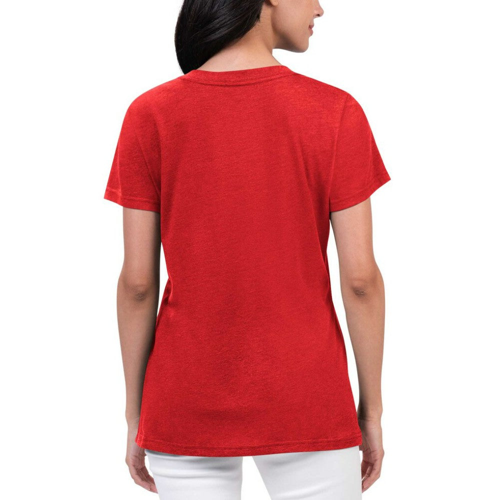 Red Washington Nationals G-III 4Her by Carl Banks Women's Key Move V-Neck T-Shirt