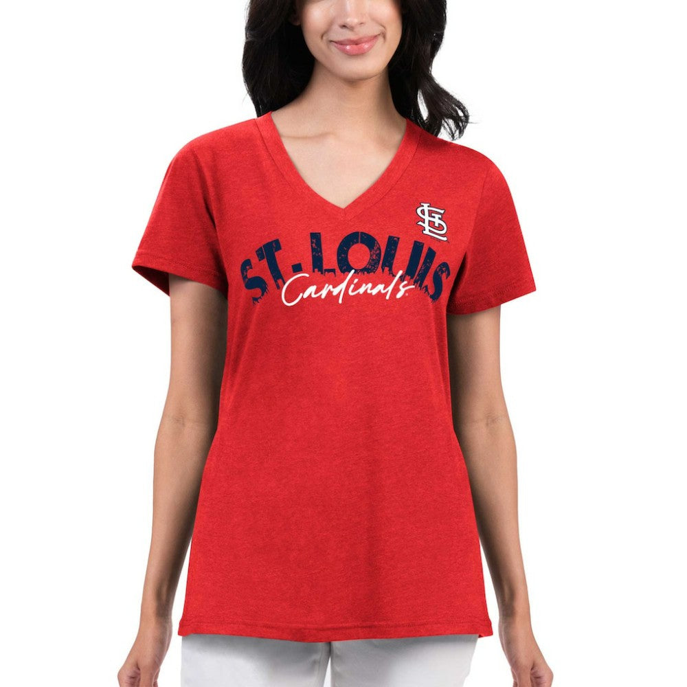 Red St. Louis Cardinals G-III 4Her by Carl Banks Women's Key Move V-Neck T-Shirt
