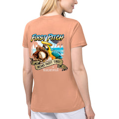 Coral St. Louis Cardinals Margaritaville Women's Game Time V-Neck T-Shirt