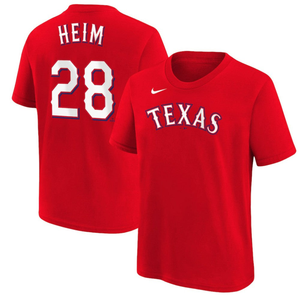Red Jonah Heim Texas Rangers Nike Youth Name & Number T-Shirt