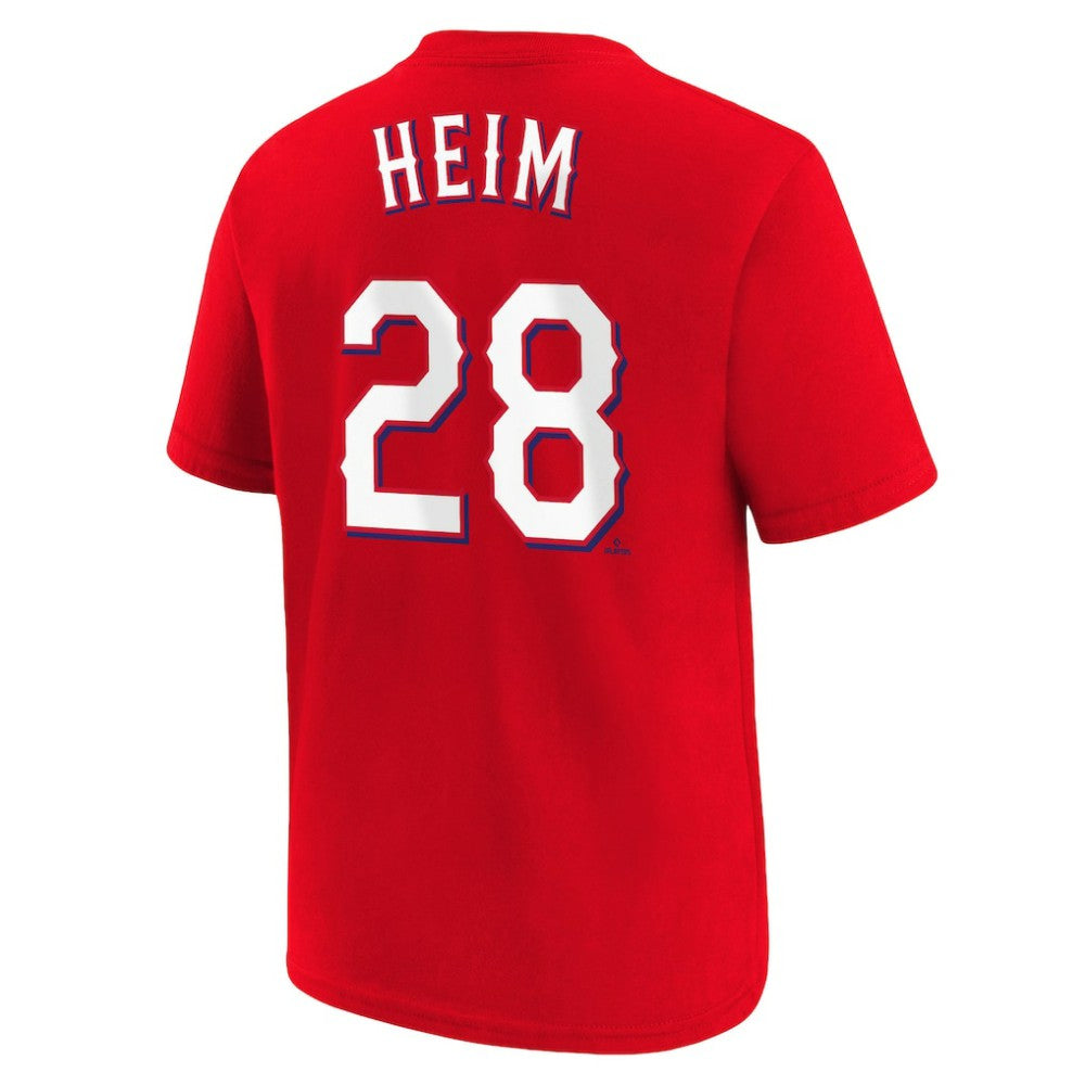 Red Jonah Heim Texas Rangers Nike Youth Name & Number T-Shirt