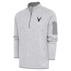 Milwaukee Bucks Antigua Metallic Logo Fortune Quarter-Zip Jacket